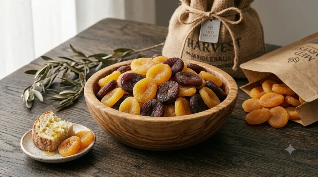 Sun-Dried Apricots Naturally sun-dried apricots processed under internationally certified food safety systems, delivering reliable quality and dependable supply for industrial food production.