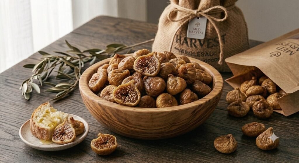 Premium Dried Figs Premium-grade dried figs sourced from carefully selected Mediterranean producers, offering consistent quality, controlled moisture levels, and full traceability for food manufacturing and wholesale applications.
